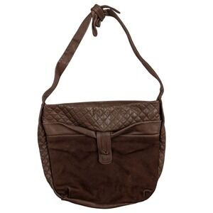Cristina Made In Italy Genuine Leather Brown Crossbody Bag Purse Adjustable‎